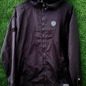 Champion Black Windbreaker Jacket Size M